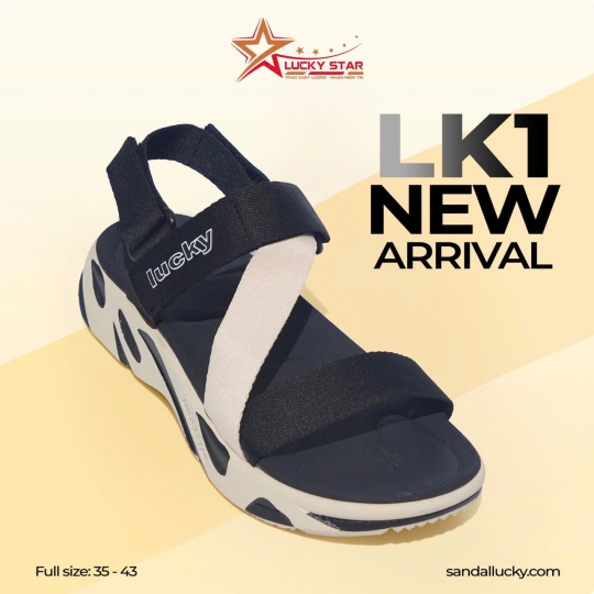 Sandal Nam Nữ Đi Học D10B Ver2 Begie Đen