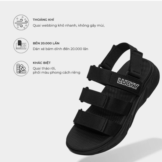 Sandal Nữ Đi Học QB01F-4 Ver1 full Đen