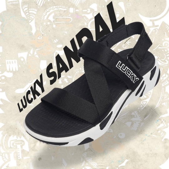 Sandal Nữ Đi Học D01W Ver2 Trắng Phối Đen