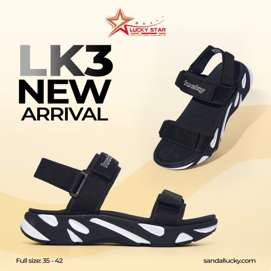 Sandal Nam Nữ Đen Sơn Trắng Lót Eva