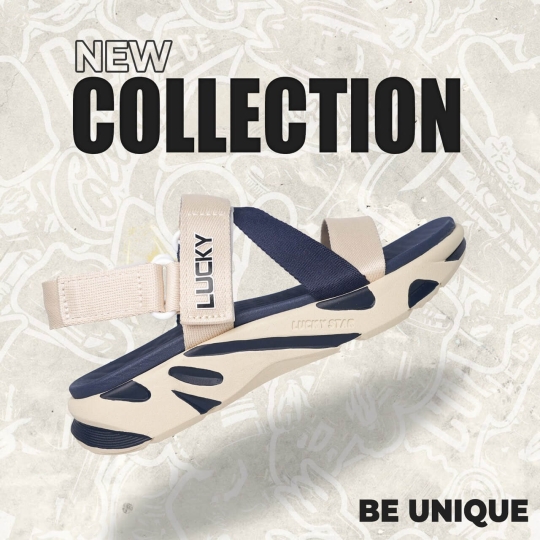 Sandal Nữ Đi Học D05N Ver2 Begie Phối Xanh Navy